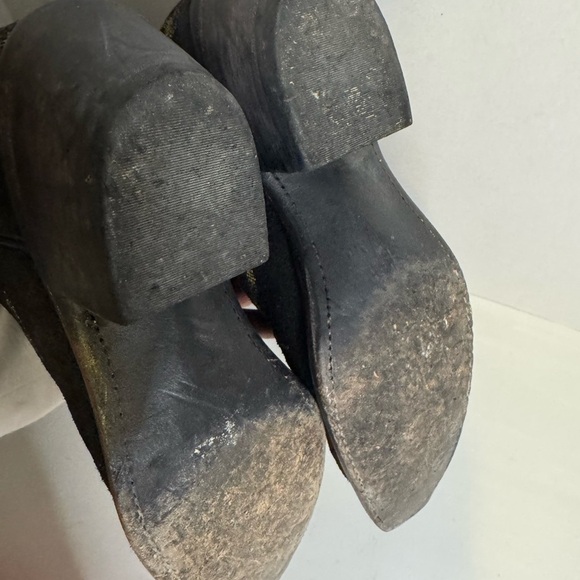 Lucchese Black Distressed Leather Pointed Toe Cowboy Boots Sz 71/2. - Picture 8 of 10